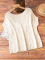 Solid Color Round Neck Knitted Top