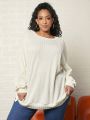 SHEIN CURVE+ Plus Size Drop Shoulder Round Neck Sweatshirt