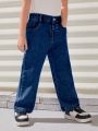 Young Girl Slant Pocket Straight Leg Jeans