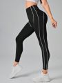 Yoga Future Top-stitching Wideband Waist Sports Leggings