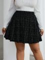 SHEIN Privé Elegant Plus Size Pleated Skirt