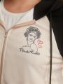 Frida Kahlo X SHEIN Plus 1pc Figure Graphic Zip Up Hoodie