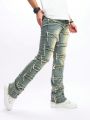 Men Washed Frayed Skinny Jeans