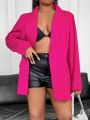 Women's Plus Size Shawl Collar Single Button Blazer