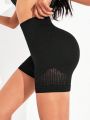 Yoga Basic Hollow Out Scrunch Butt Sports Shorts