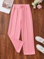 Teen Girls' Daily Loose High Waisted Wide Leg Sweatpants