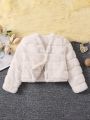 SHEIN Kids HYPEME Solid Color Fluffy Girls' (little) Jacket