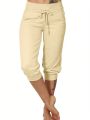 Women'S Drawstring Capri Sweatpants