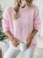 SHEIN Privé Women's Sweet Pearl Decor Sweater