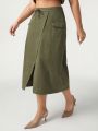 FORREST Plus Flap Pocket Wrap Knot Front Pocket Side Skirt