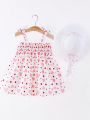 Baby Girls' Heart & Polka Dot Print Sleeveless Dress