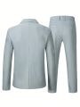 Extended Sizes Men Plus Single Button Blazer & Pants