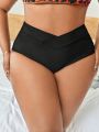 Plus Size Solid Color Swimwear Bottom