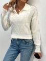 Women's Solid Color Drop Shoulder Casual Sweater