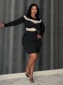 SHEIN Slayr Plus Size Color Block Bodycon Dress