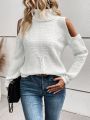 Turtleneck Cold Shoulder Sweater