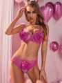 SHEIN Women's Sexy Valentine's Day Lingerie With 3d Flower Decoration