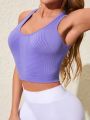 Yoga Basic Solid Color Slim Fit Sports Tank Top