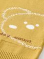 Baby Boy Cartoon & Letter Pattern Sweater & Contrast Side Seam Knit Pants