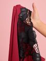 SHEIN Clasi Valentine's Day Women Patchwork Lace Long Sleeve Shirt