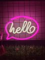 Led Neon Light Hello Message Box Wall Hanging Atmosphere Lamp For Festival Party Room Decoration