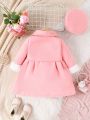 Baby Girls' Gorgeous And Romantic Bowknot Woolen Coat With Western Style