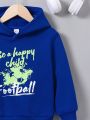 SHEIN Kids SPRTY Young Boy Slogan Graphic Thermal Lined Hoodie