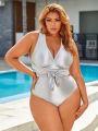 SHEIN Swim SXY Plus Size Women's One Piece Swimsuit With Hollow Out Waist