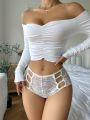 Solid Cut Out Lace Boyshorts