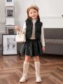 SHEIN Young Girl Zip Up Vest Puffer Coat