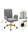 Fumahaus 1 PC Velvet Home Office Desk Chair Height Adjustable Swivel Task Chair for Living Room Study Room and Bedroom