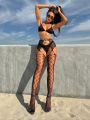 1pc Women'S Sexy Thigh High Stockings With Garter Belt