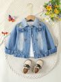 Little Girls' Comfortable Embroidered Denim Jacket