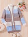 Tween Girl 1pc Color Block Duster Cardigan