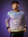 Manfinity Fever City Knitted Casual Beaded Long Sleeve Sweatshirt