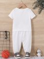 SHEIN Baby Boy Letter Graphic Tee & Sweatpants