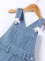 Toddler Boys' Medium Wash Denim Overalls In Blue