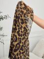 Sleepwear Women'S Colorblock Lace Panel Leopard Print Cami Dress With Bow Decoration