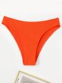 SHEIN Swim BAE Ladies' Monochrome Swimwear With Circular Ring Decoration