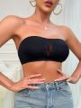 Contrast Mesh Removable Chest Pad Bra