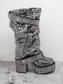 Women'S Silver Glitter Fashion Ankle Boots And Short Boots