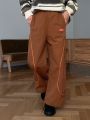 FRIFUL Women's Loose Fit Colorblock Striped Wide Leg Pants