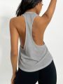 Solid Racer Back Sports Tank Top