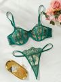 Lace Floral Embroidery Sexy Lingerie Set