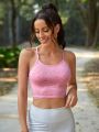 Yoga Basic Space Dye Cut Out Back Sports Cami Top