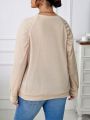 SHEIN Essnce Plus Solid Raglan Sleeve Sweatshirt