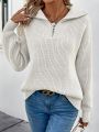 Half-Zip Long-Sleeved Sweater