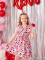 SHEIN Kids EVRYDAY Toddler Girls' Party Vintage Romantic Dress