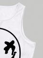 Women'S Sleeveless Vest Top With Emoji Print