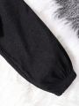 SHEIN Big Girls' Functional Corduroy Pocket Turn Down Collar Zipper Jacket With Pocket Cargo Pants Workwear Set